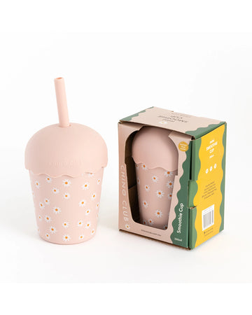Pink Daisy Mini Smoothie Cup & Straw 200ml