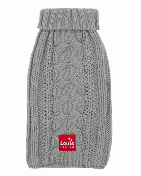 Louie Living Cable Knit Sweater Grey XL