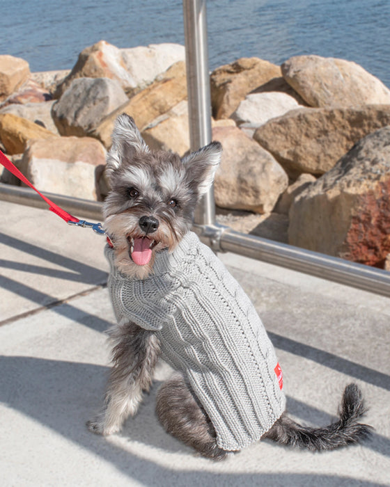 Louie Living Cable Knit Sweater Grey Medium