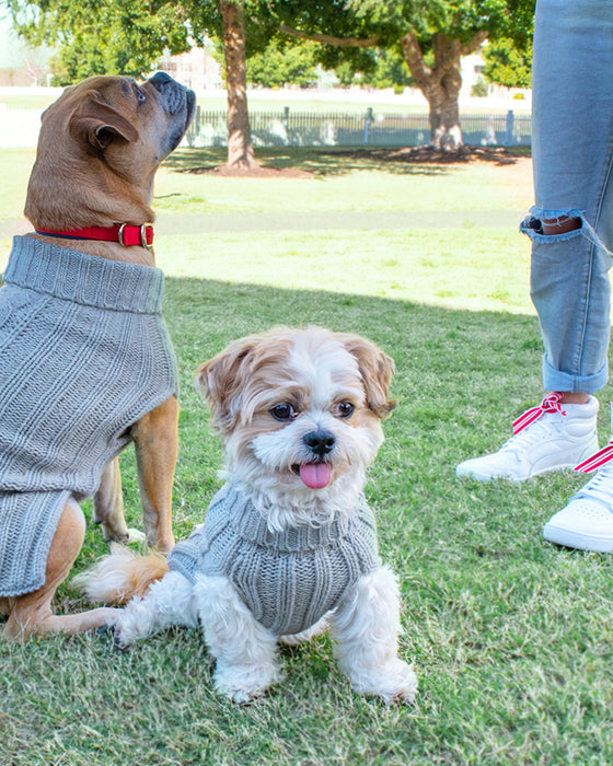 Louie Living Cable Knit Sweater Grey Medium