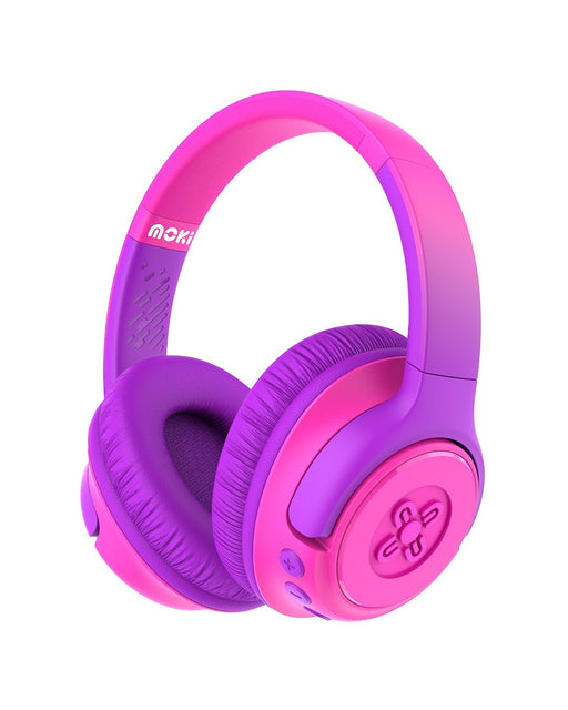 Moki Mixi Kids Volume Limited Wireless Headphones Pink Purple