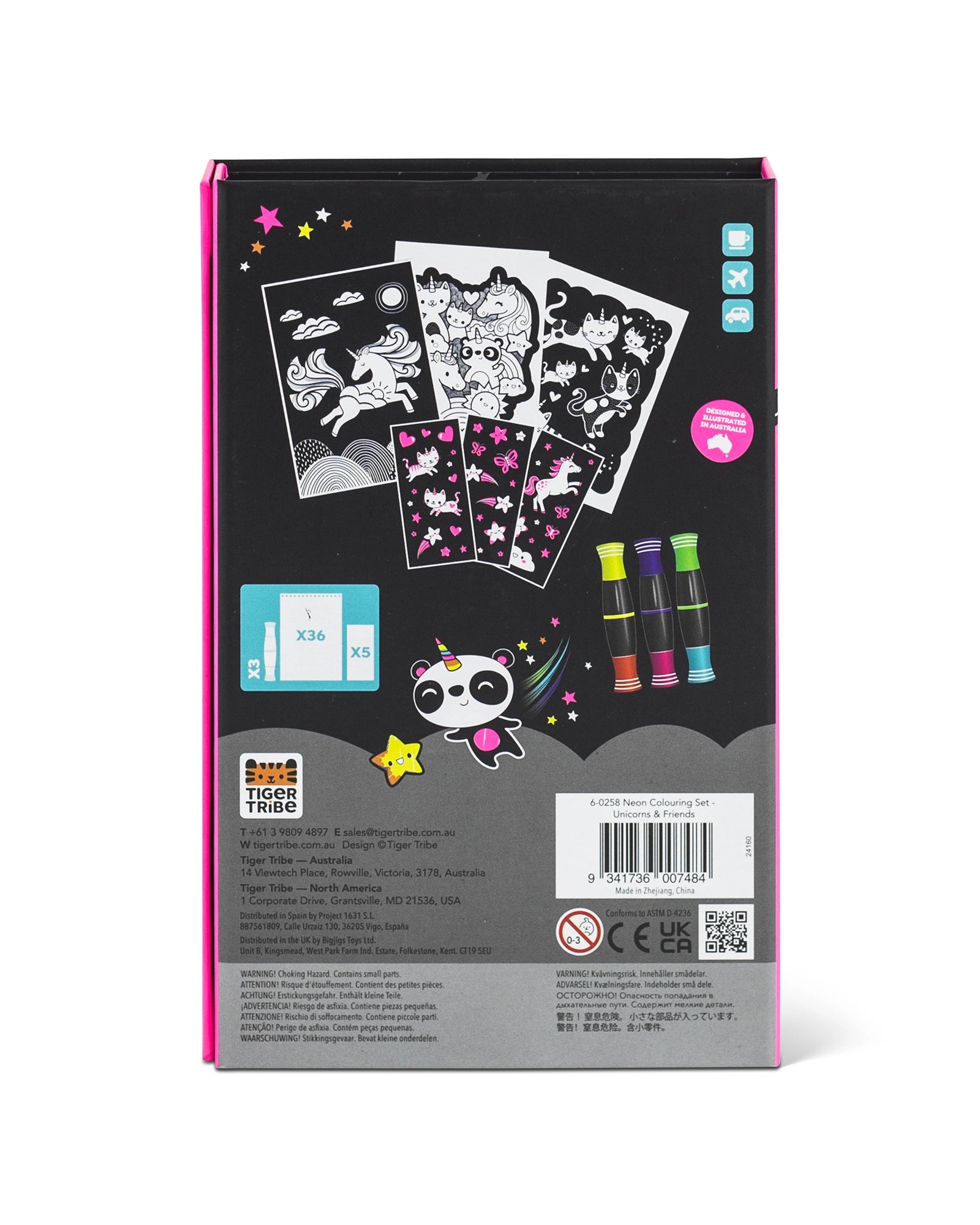 Tiger Tribe Colouring Set Neon Unicorn Friends