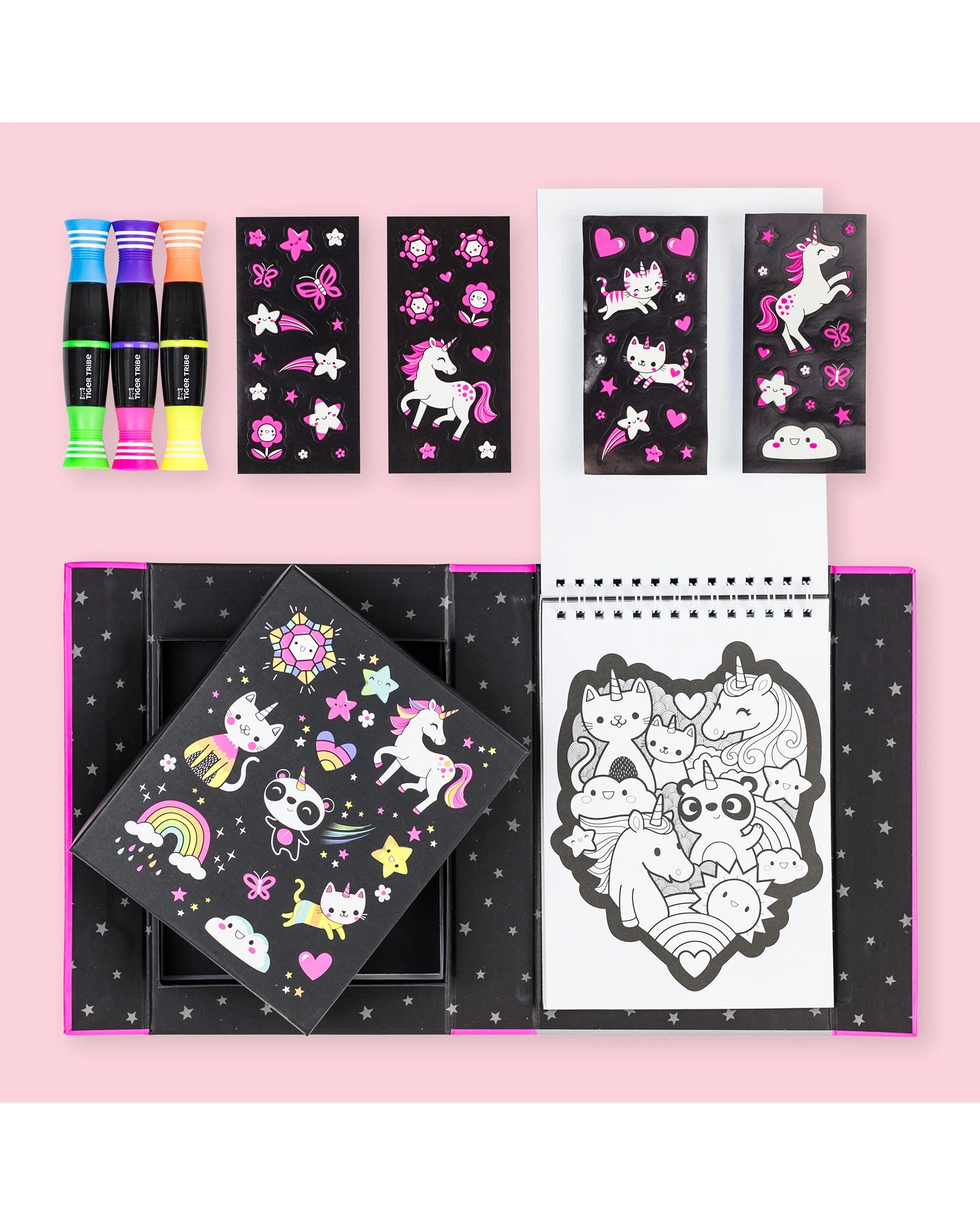 Tiger Tribe Colouring Set Neon Unicorn Friends