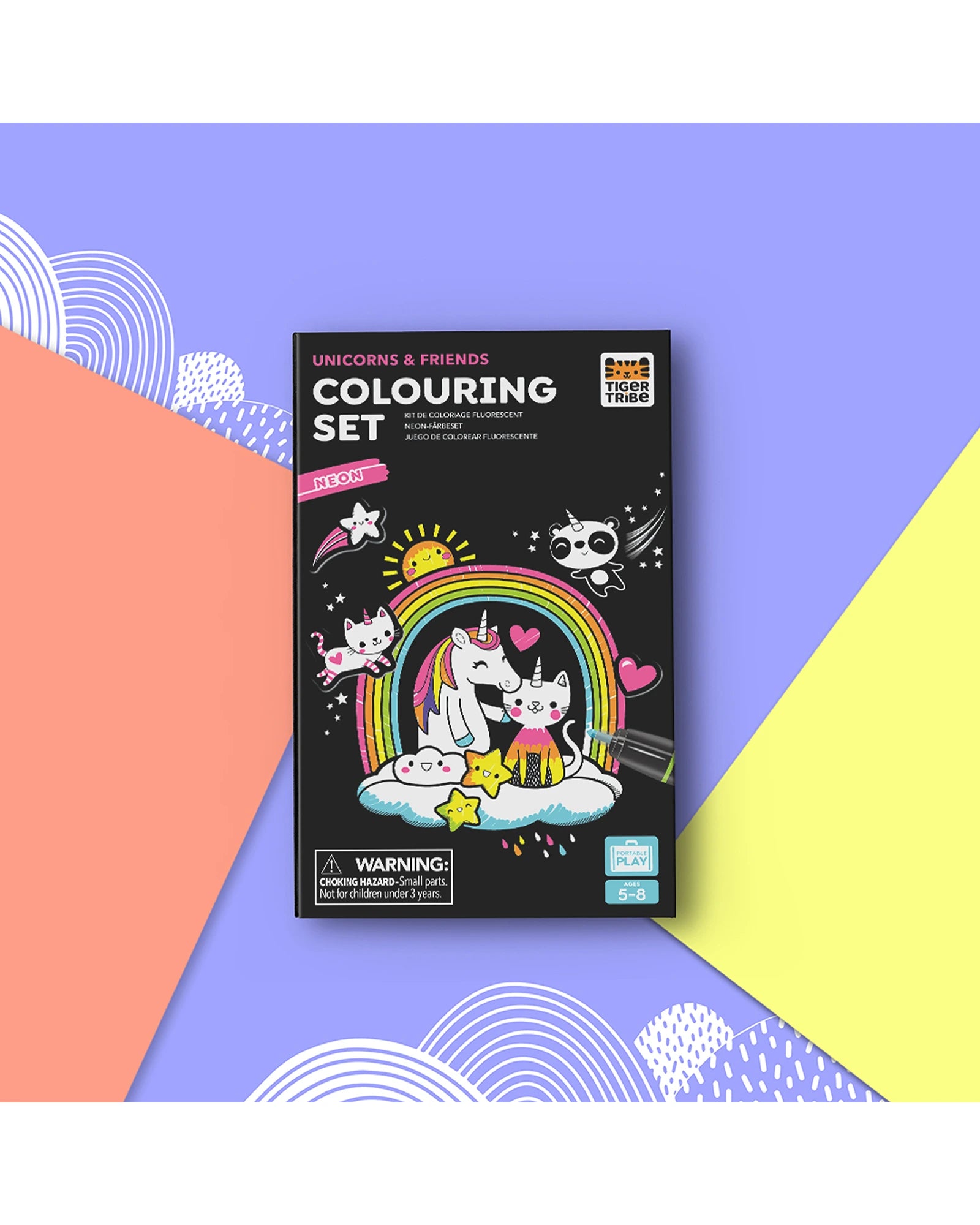 Tiger Tribe Colouring Set Neon Unicorn Friends