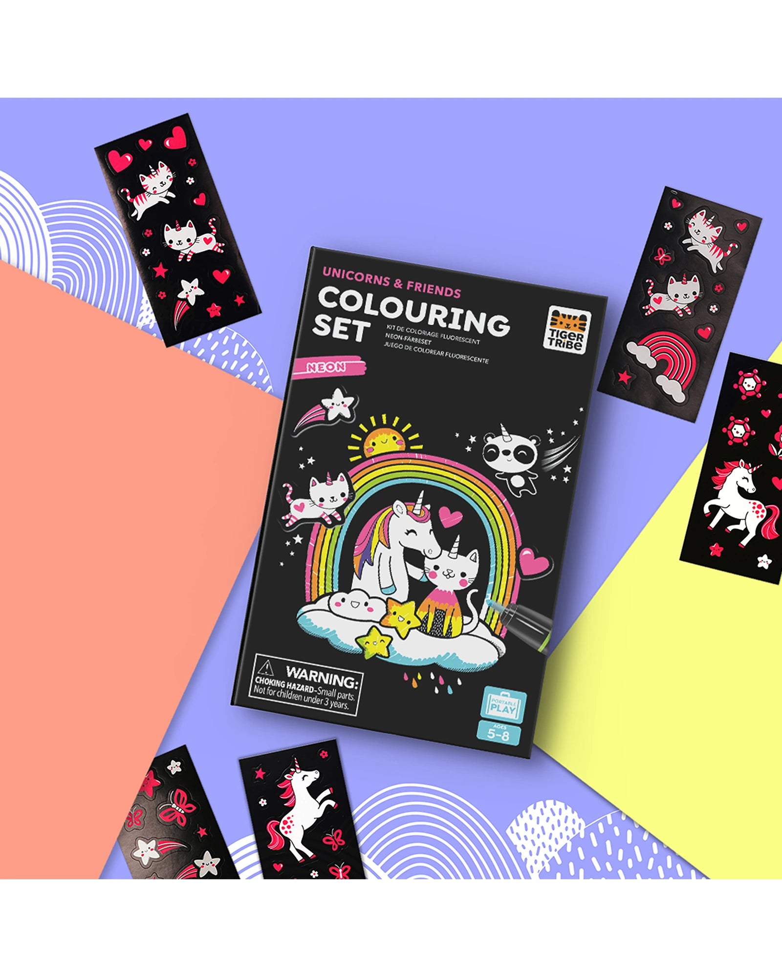 Tiger Tribe Colouring Set Neon Unicorn Friends