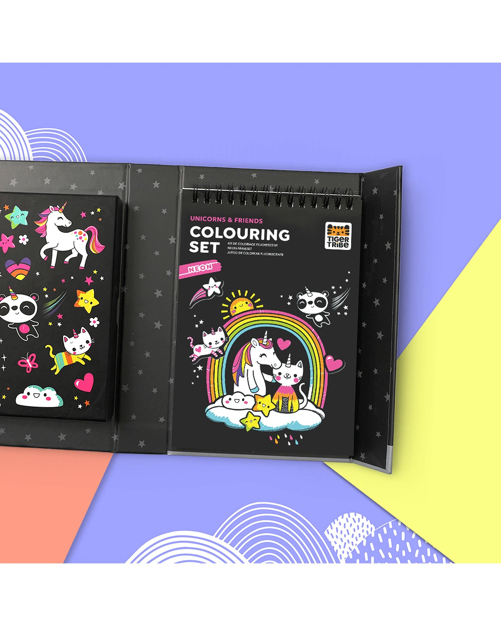 Tiger Tribe Colouring Set Neon Unicorn Friends