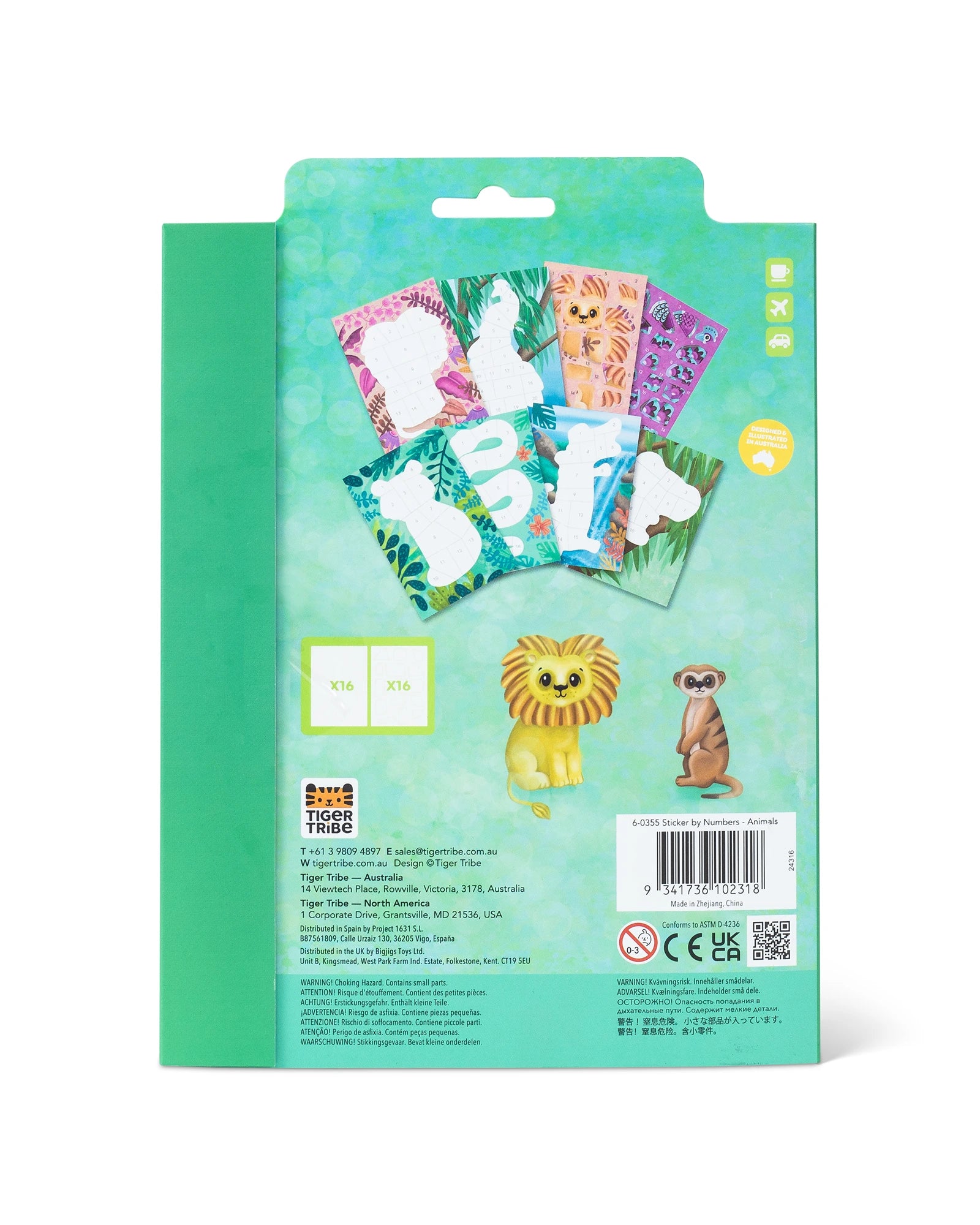 Tiger Tribe Sticker By Numbers - Animals