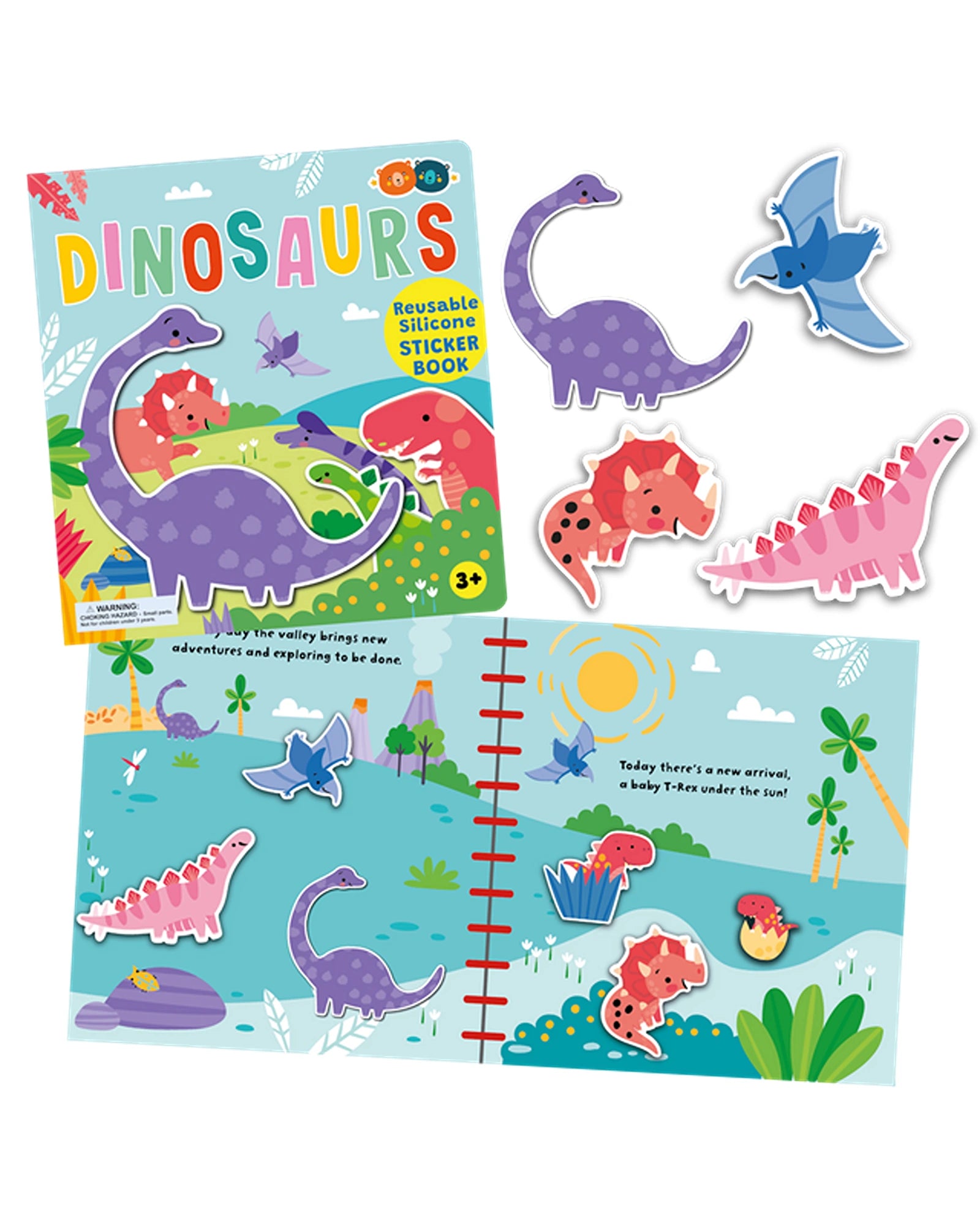 Buddy and Barney Silicone Sticker Book - Dinosaurs