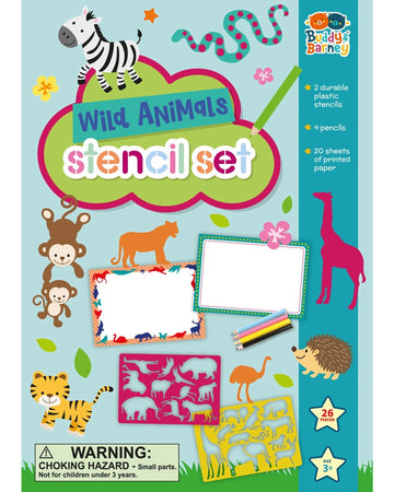 Buddy and Barney Stencils & Pencils Wallet - Wild Animals