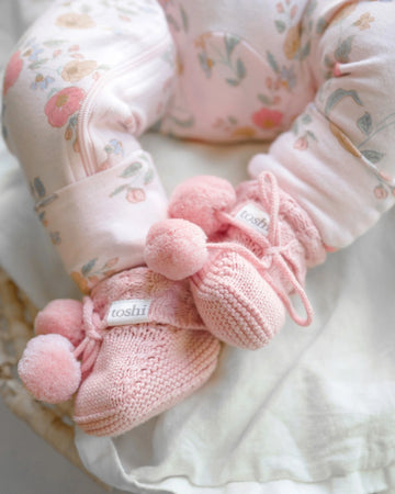 Organic Booties Yummy, Misty Rose, 000