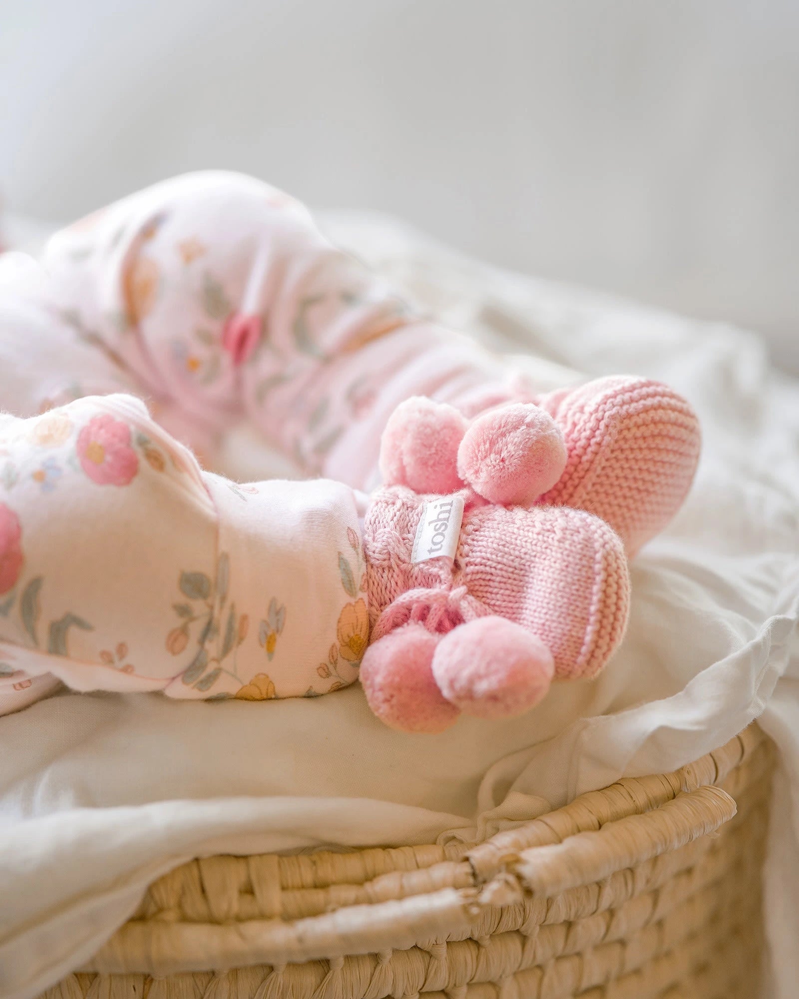 Organic Booties Yummy, Misty Rose, 000