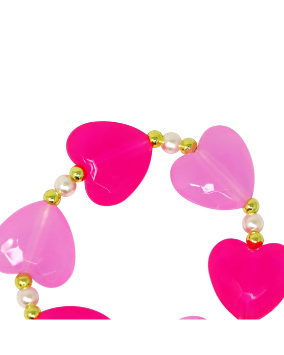 Pink Poppy Bracelet Ballet Heart and Pearl