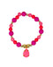 Pink Poppy Fairy Beaded Bracelet with Pink Pendant