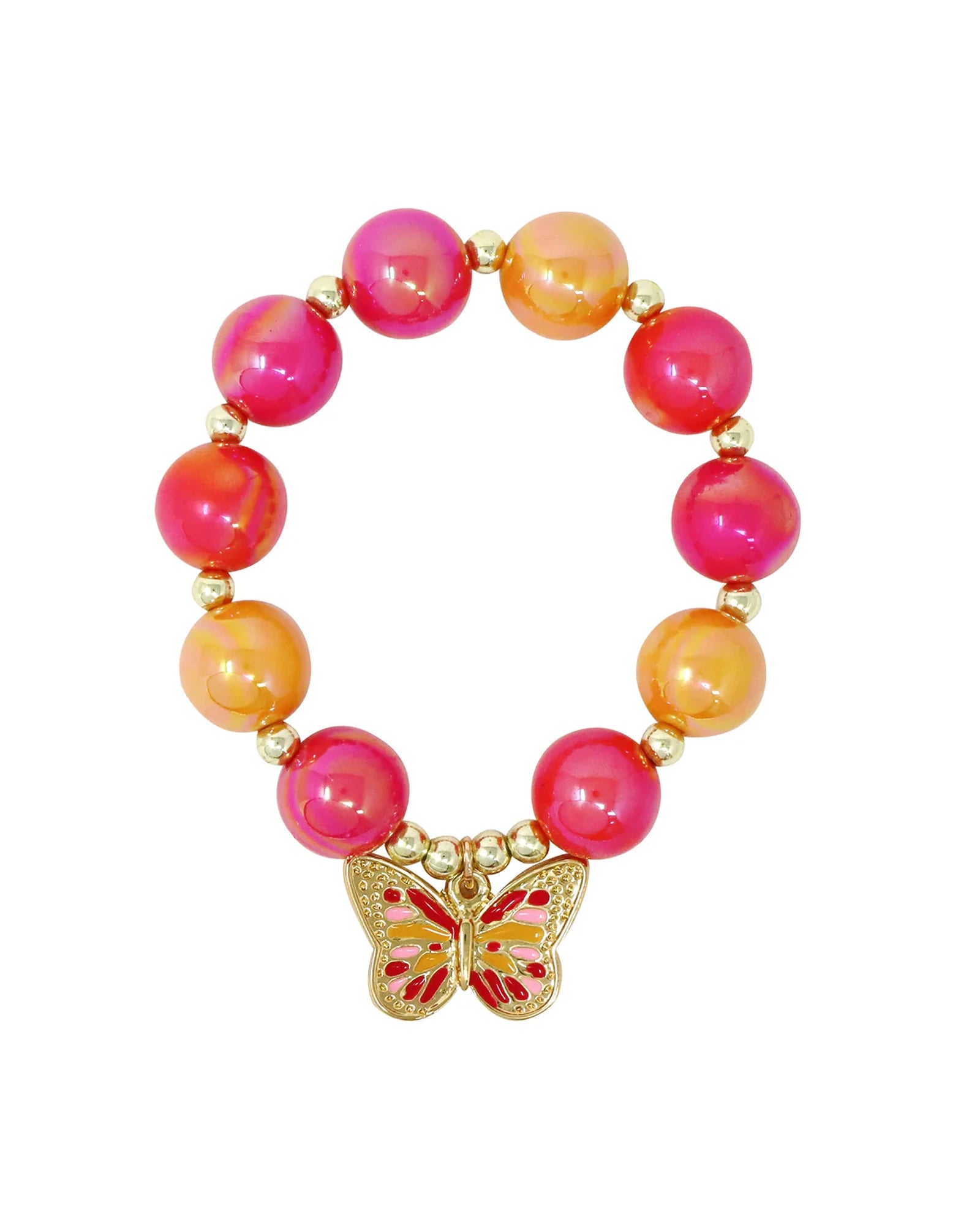 Pink Poppy Bracelet Vibrant Butterfly