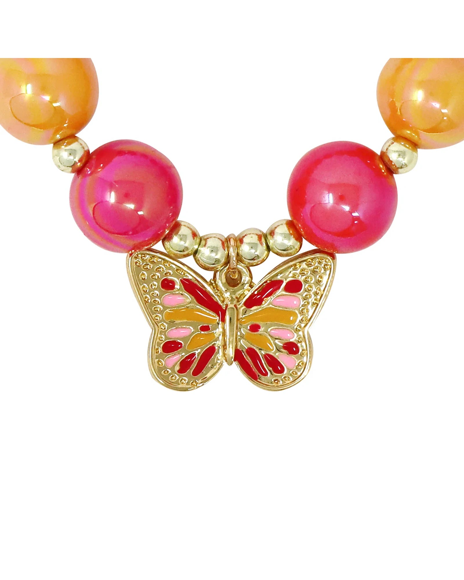 Pink Poppy Bracelet Vibrant Butterfly