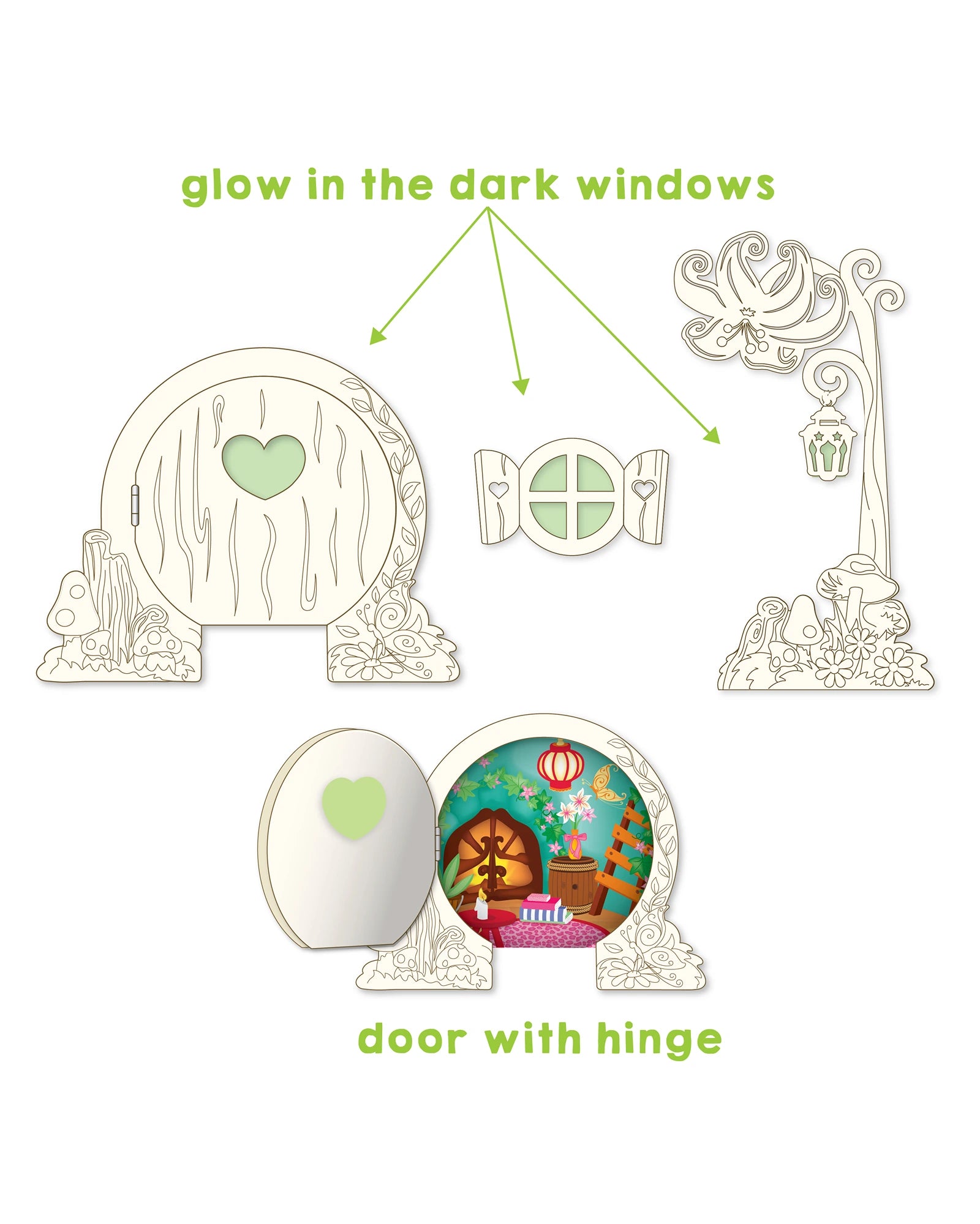 Glow in the Dark Fairy Door Art Set