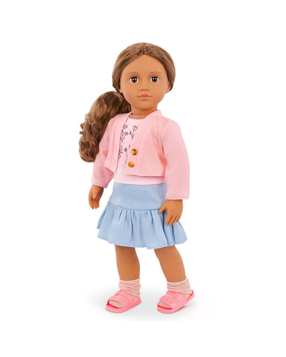 Our Generation Regular Outfit Pink Sweater with Ruffle Skirt