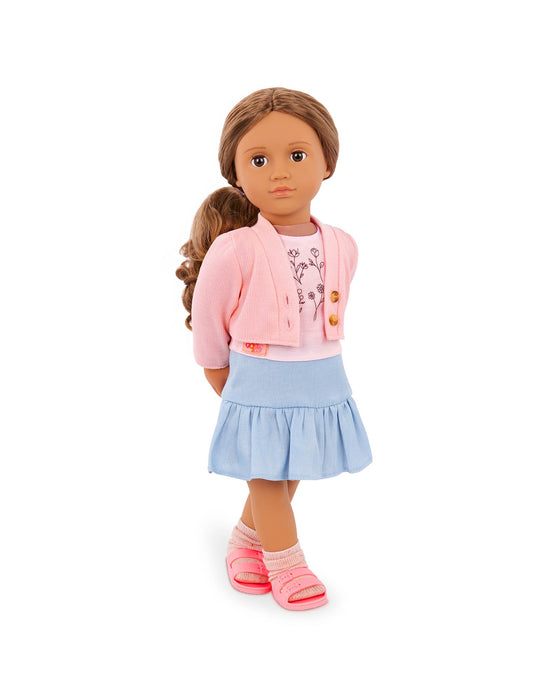 Our Generation Regular Outfit Pink Sweater with Ruffle Skirt
