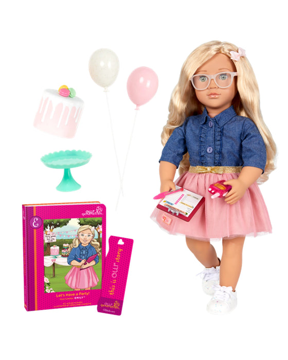 Our Generation Deluxe Party Planner Doll with Book Emily Kidstuff