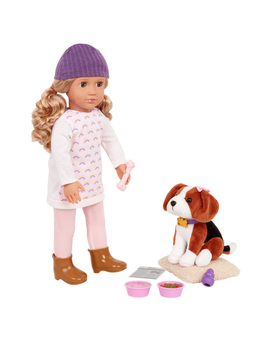 Our Generation Doll with Pet Dog Ember and Beagle