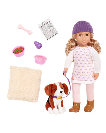 Doll with Pet Dog Ember and Beagle – Kidstuff