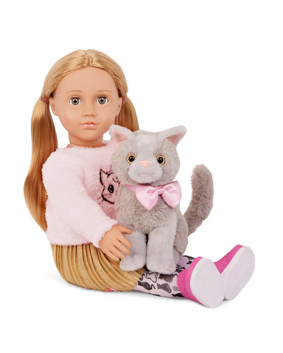 Our Generation Doll with Pet Kitten Melena and Mittens