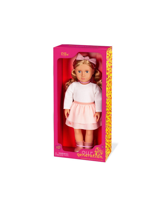 Our Generation Doll with Pink Frilly Skirt Outfit, Effie