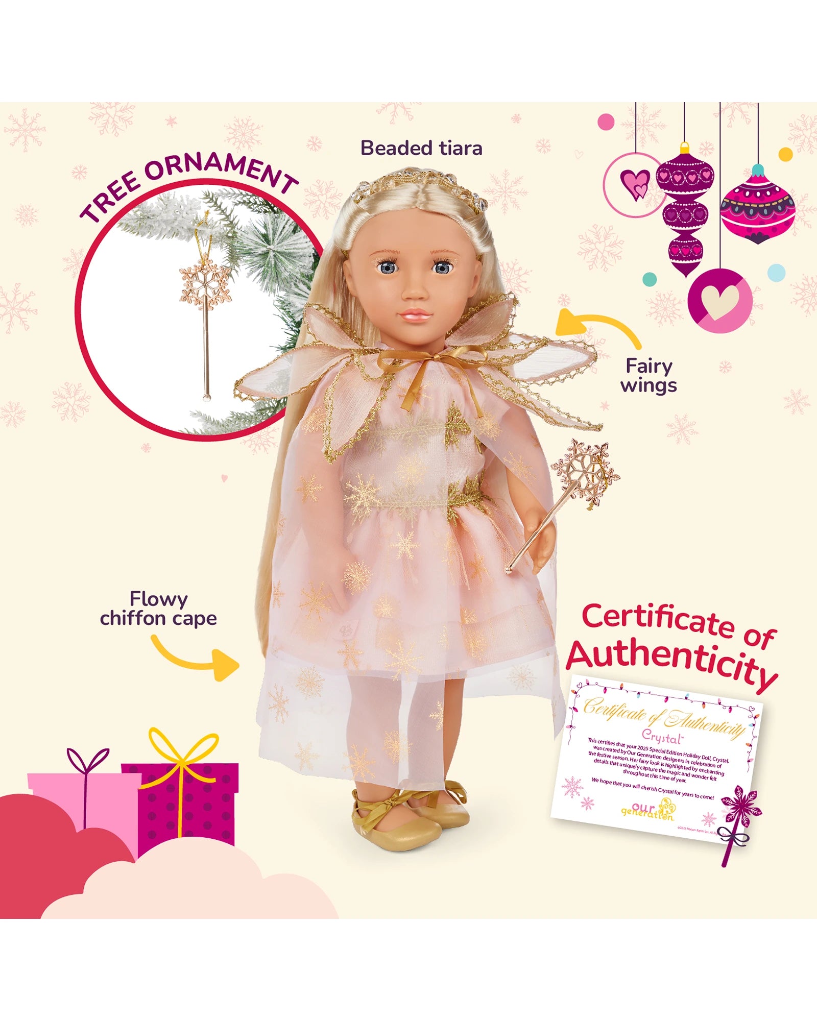 Special Event Christmas Pink Fairy Crystal