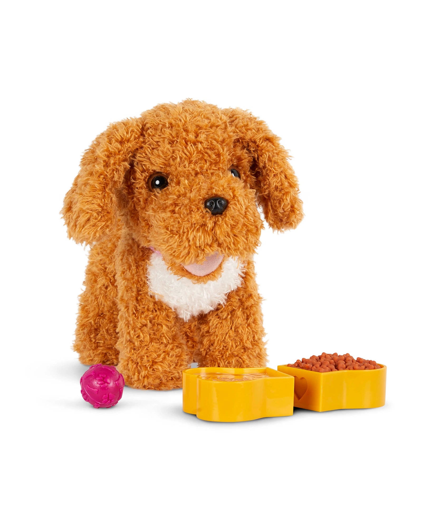 6" Standing Poodle Plush Pup with Carrier