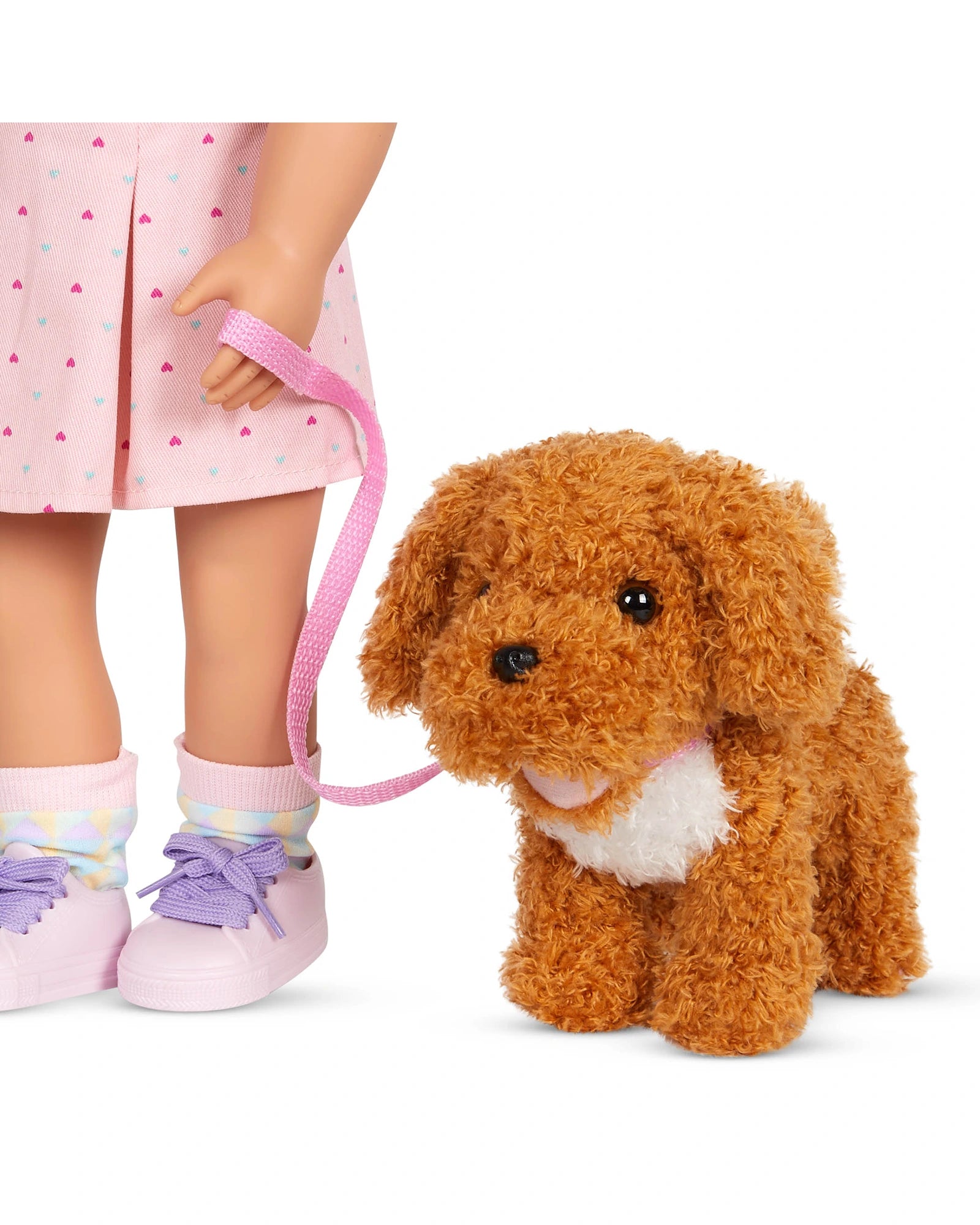 6" Standing Poodle Plush Pup with Carrier