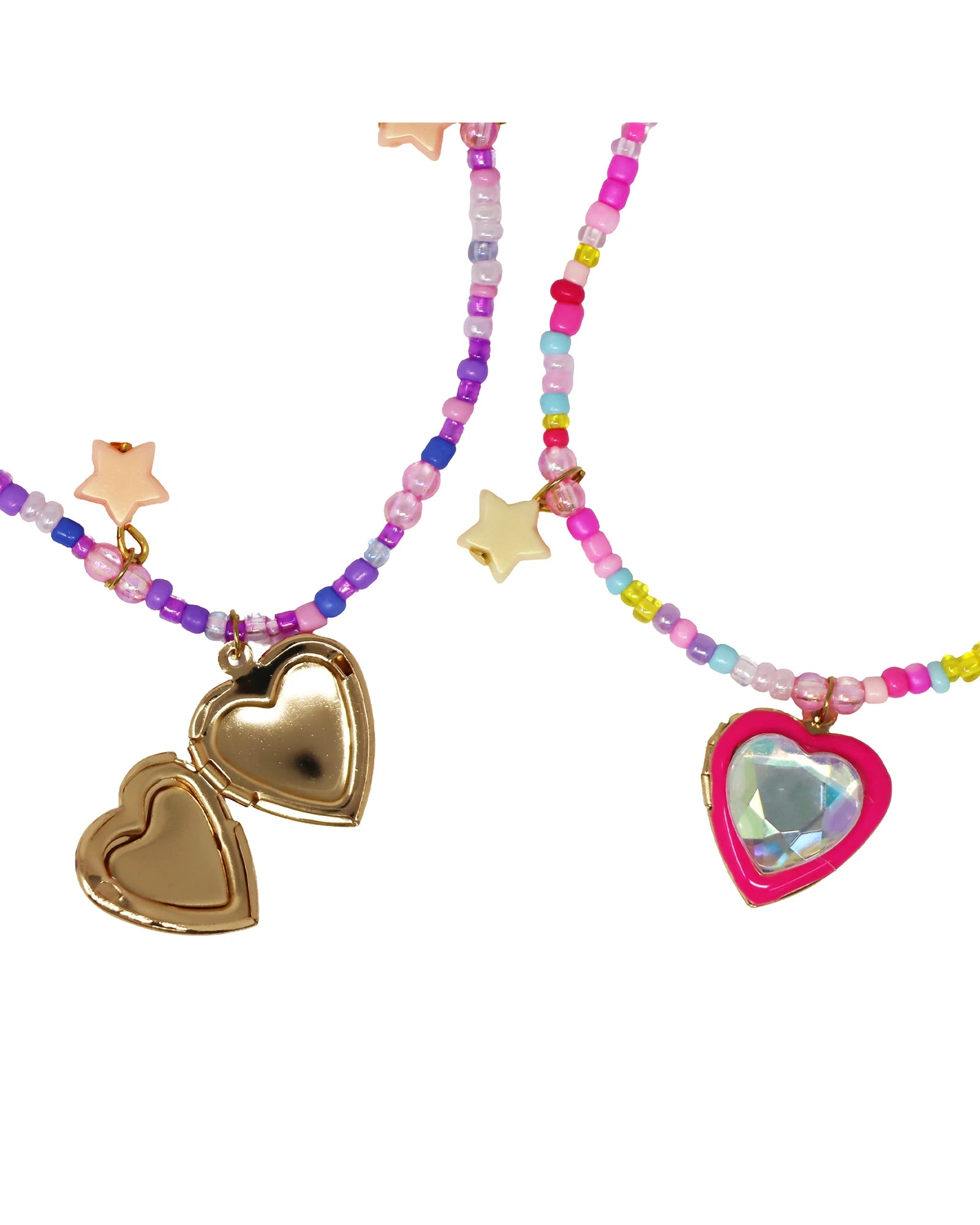 BFF Sparkle Heart Bestie Necklace Set