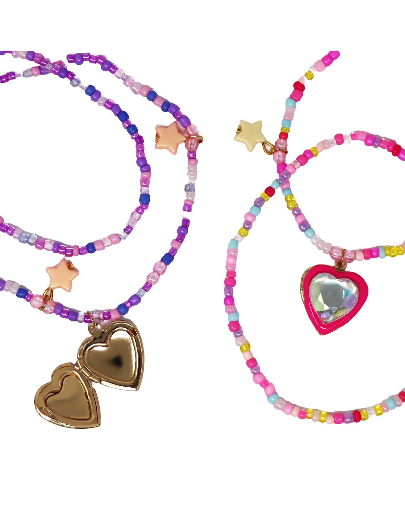 BFF Sparkle Heart Bestie Necklace Set