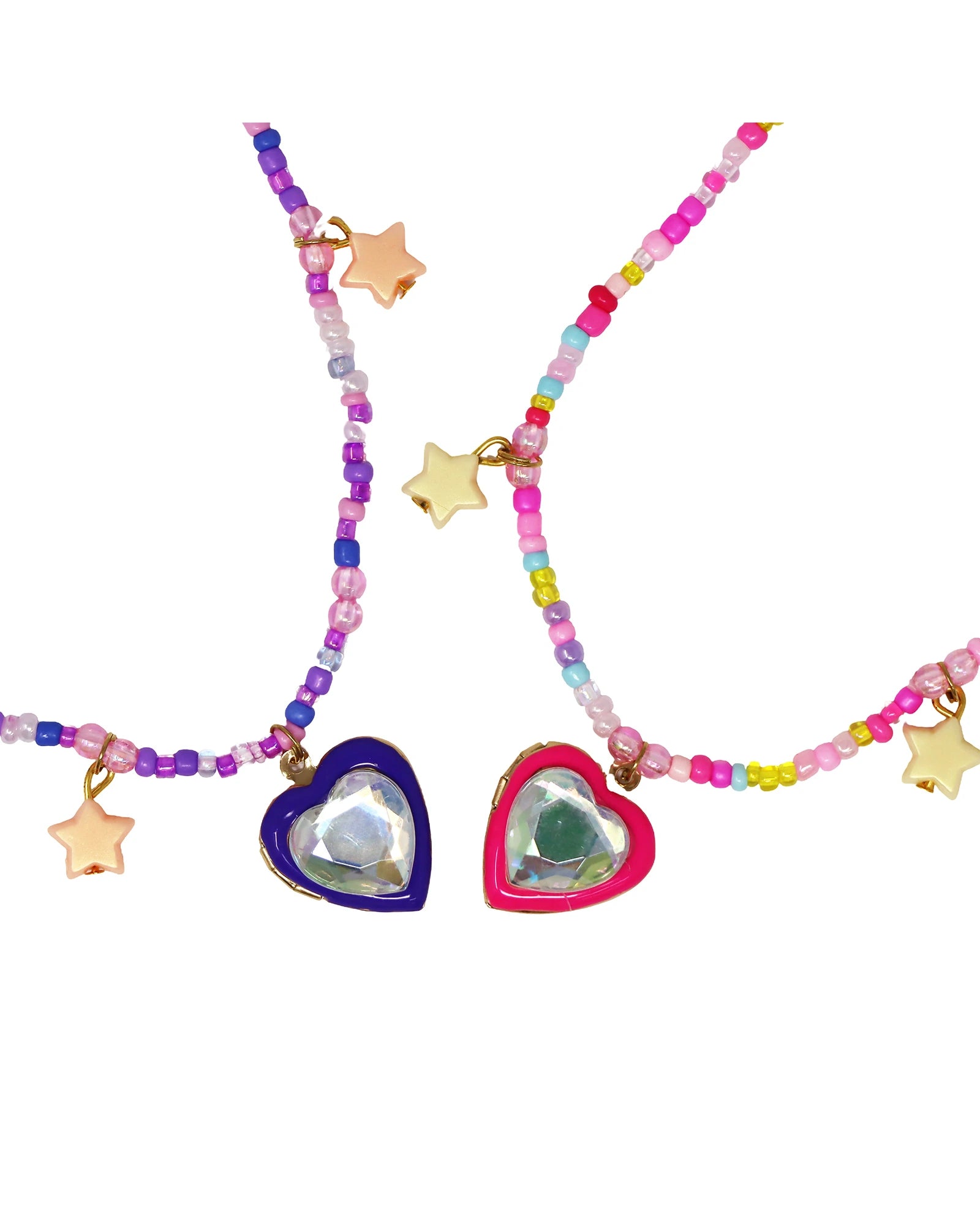 BFF Sparkle Heart Bestie Necklace Set