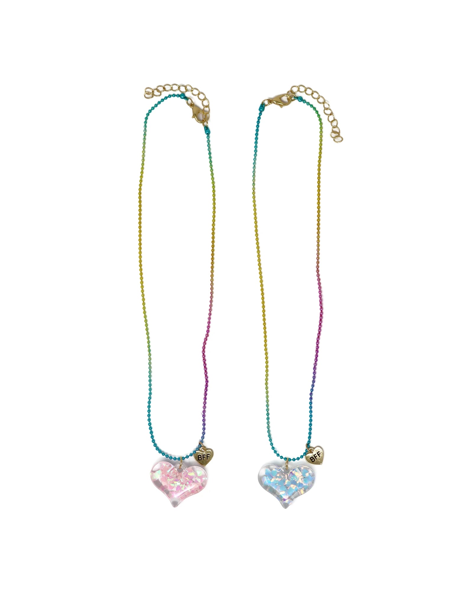 BFF Confetti Heart Necklace Set