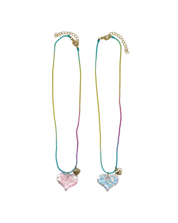 BFF Confetti Heart Necklace Set