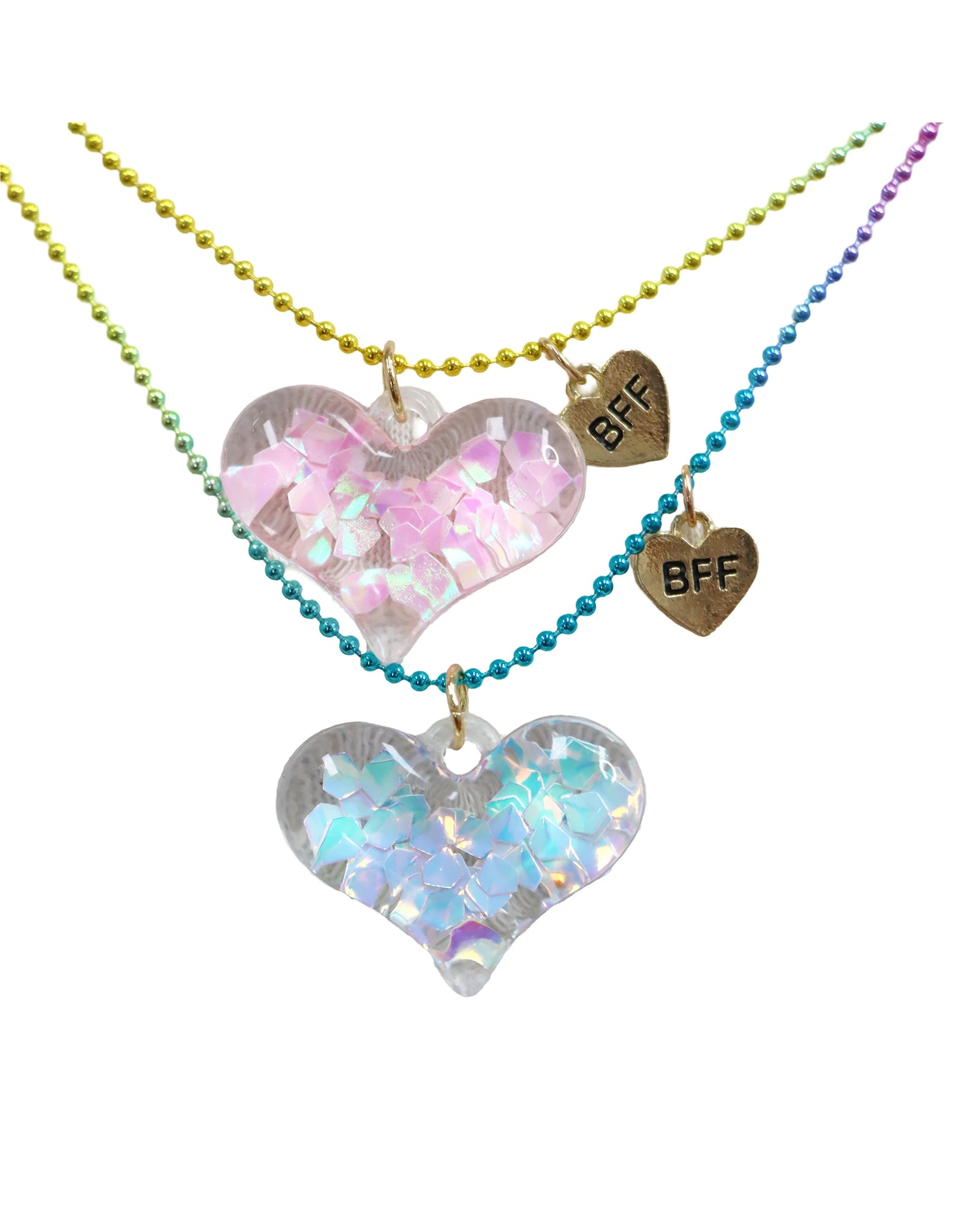 BFF Confetti Heart Necklace Set
