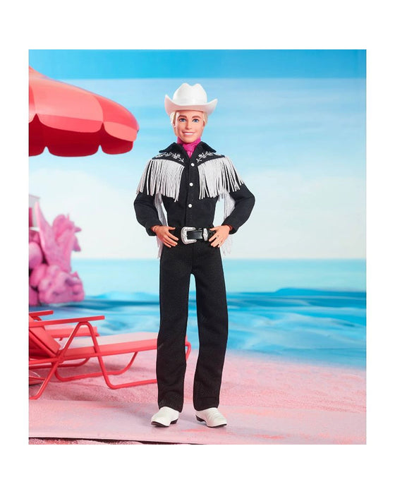 Barbie the Movie Collectible Ken Doll Wearing Black And White Western Outfit