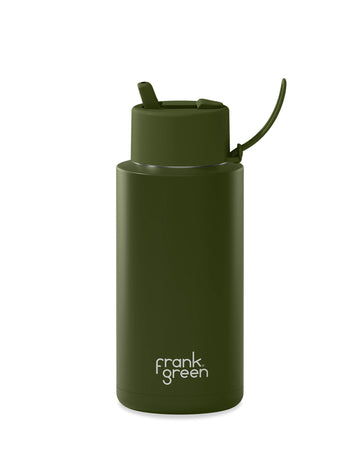 frank green 1L Reusable Bottle Flip Lid Khaki