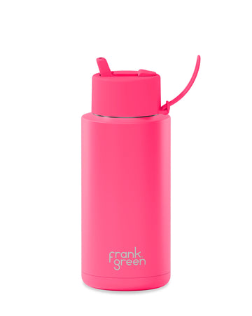 frank green 1L Reusable Bottle Flip Lid Neon Pink