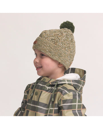 Pom Pom Beanie Olive Speckle
