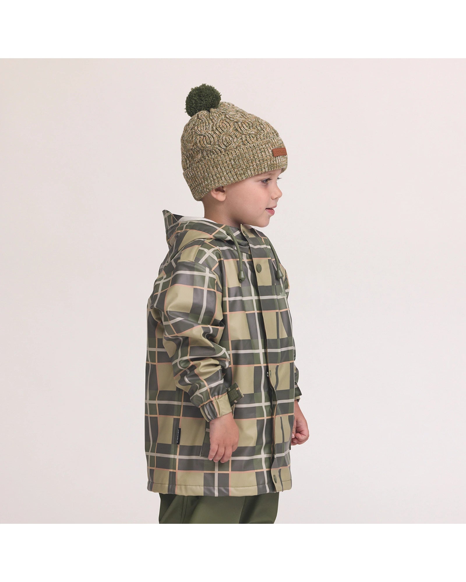 Pom Pom Beanie Olive Speckle