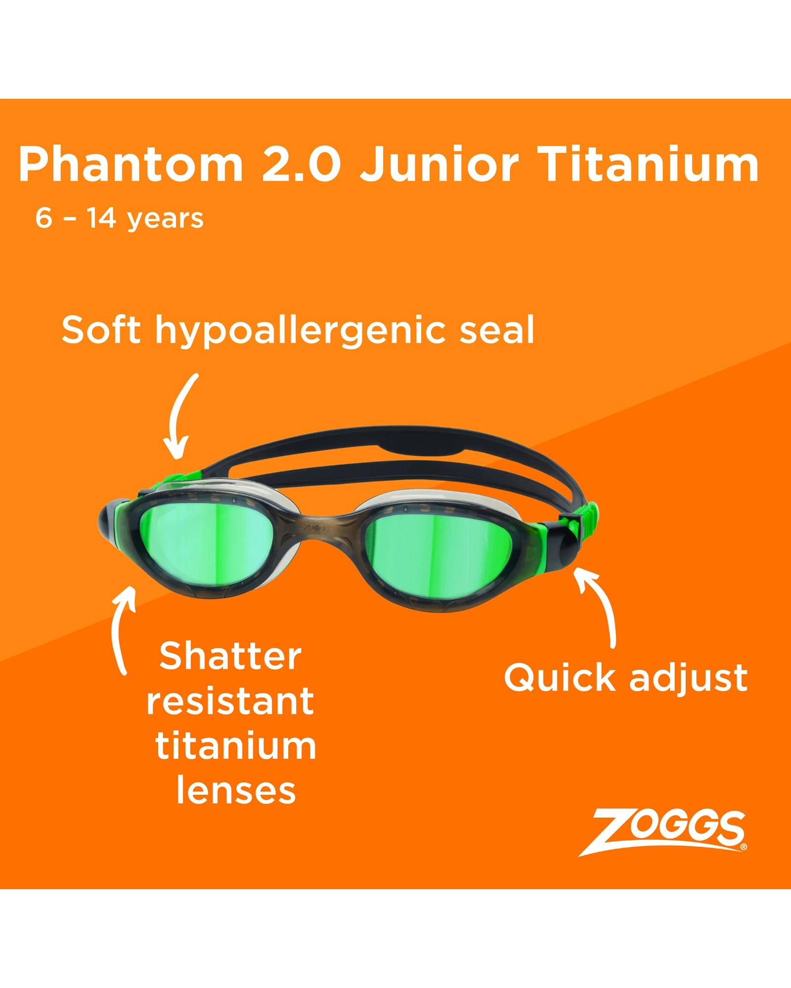 Zoggs Phantom 2.0 Junior Titanium Goggles