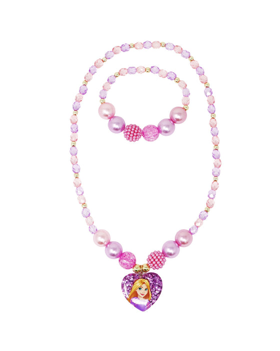 Pink Poppy Disney Rapunzel Necklace and Bracelet Set
