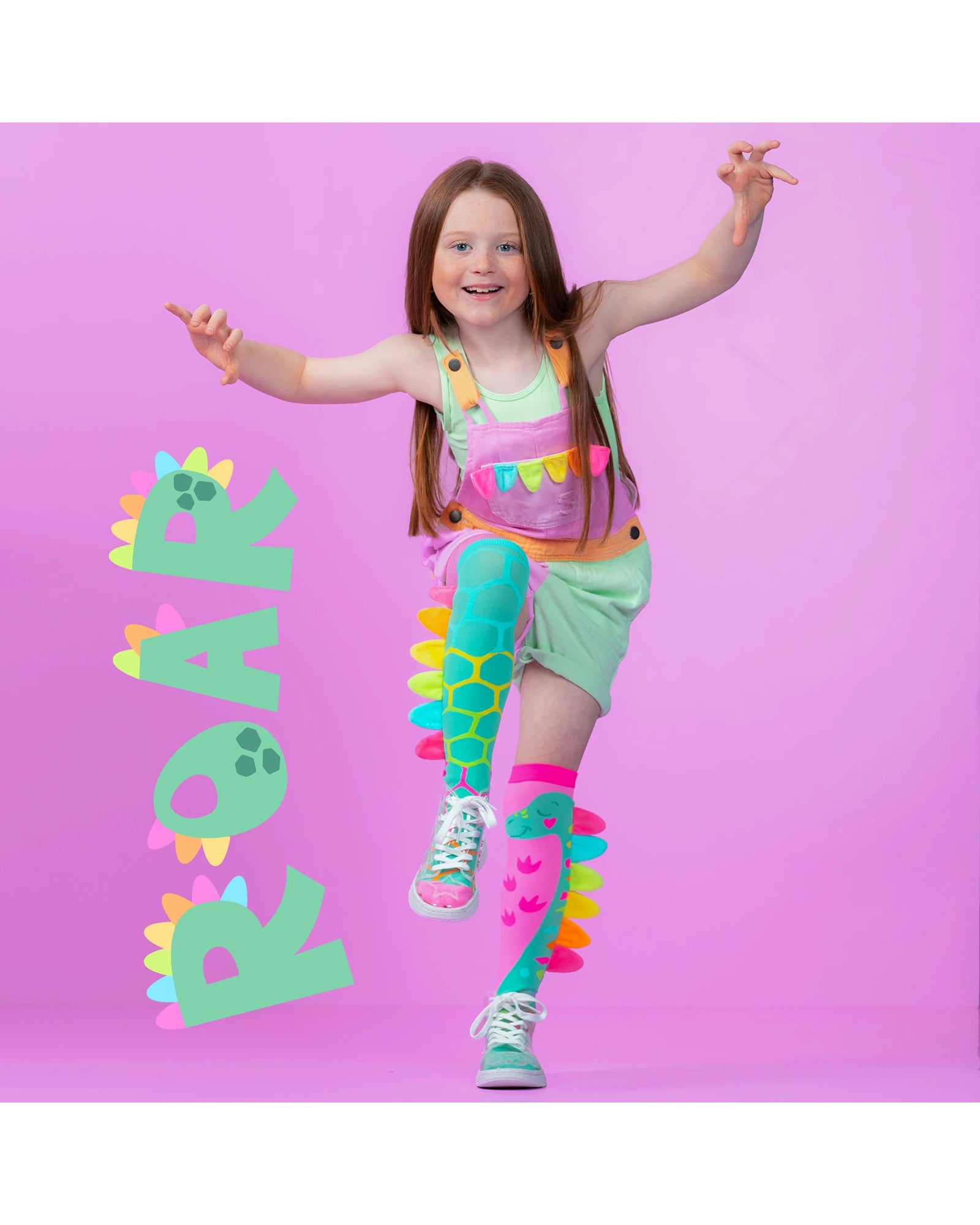 MADMIA Green Roar Dinosaur Socks Kids & Adult