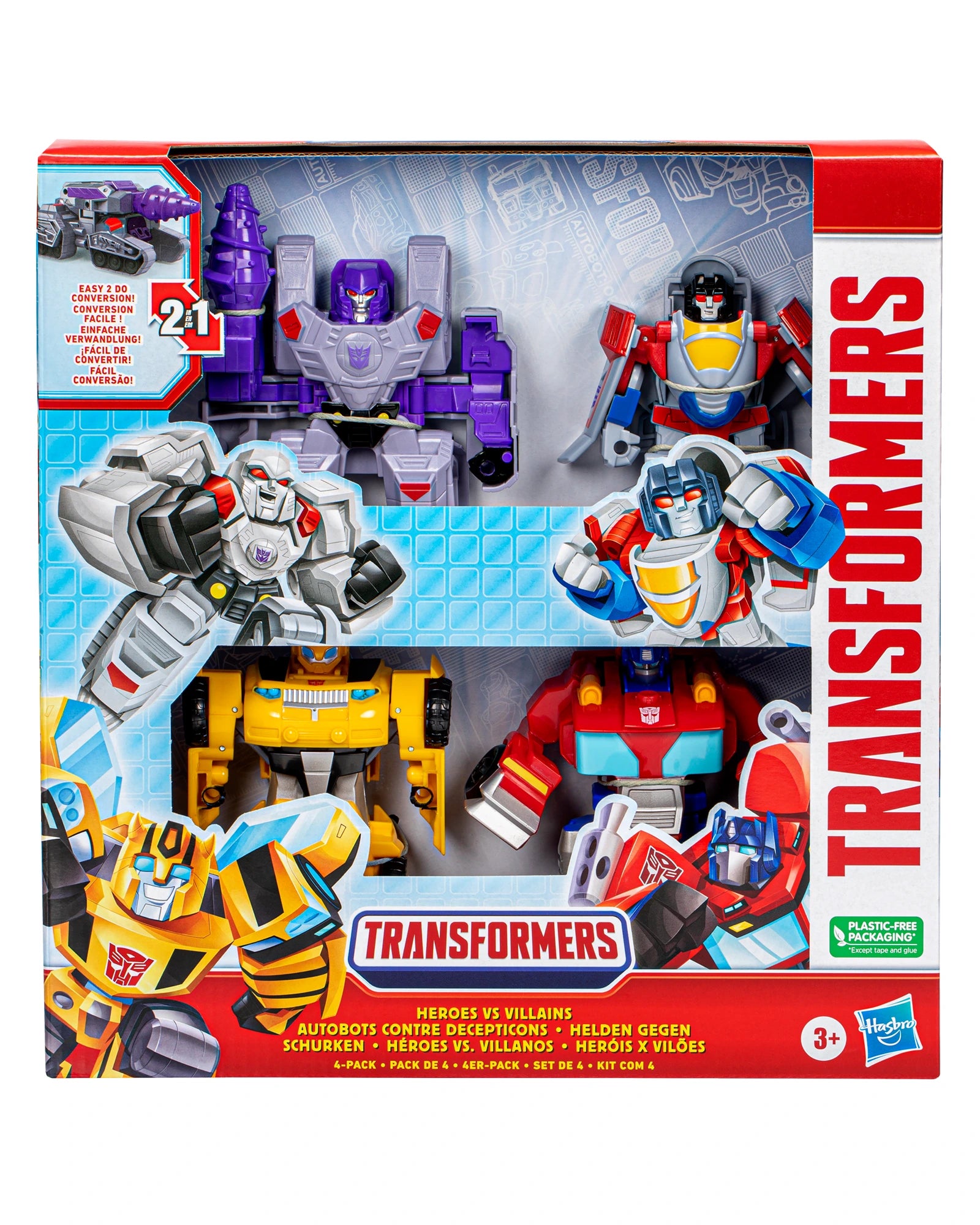 TRANSFORMERS EVERGREEN HEROES VS VILLAINS 4 PACK