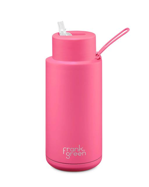Neon Pink 34oz Reusable Bottle Ultimate Ceramic Stainless Steel