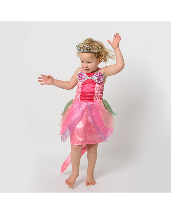 Fairy Girls Aqua Mermaid Dress Pink Medium
