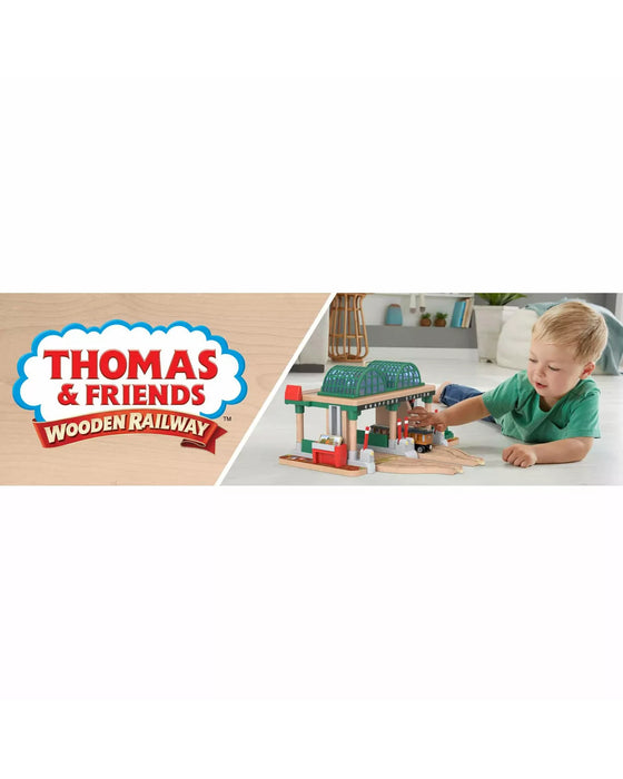 Fisher Price Thomas and Friends Wooden Railway Knapford Station Passenger Pickup Playset