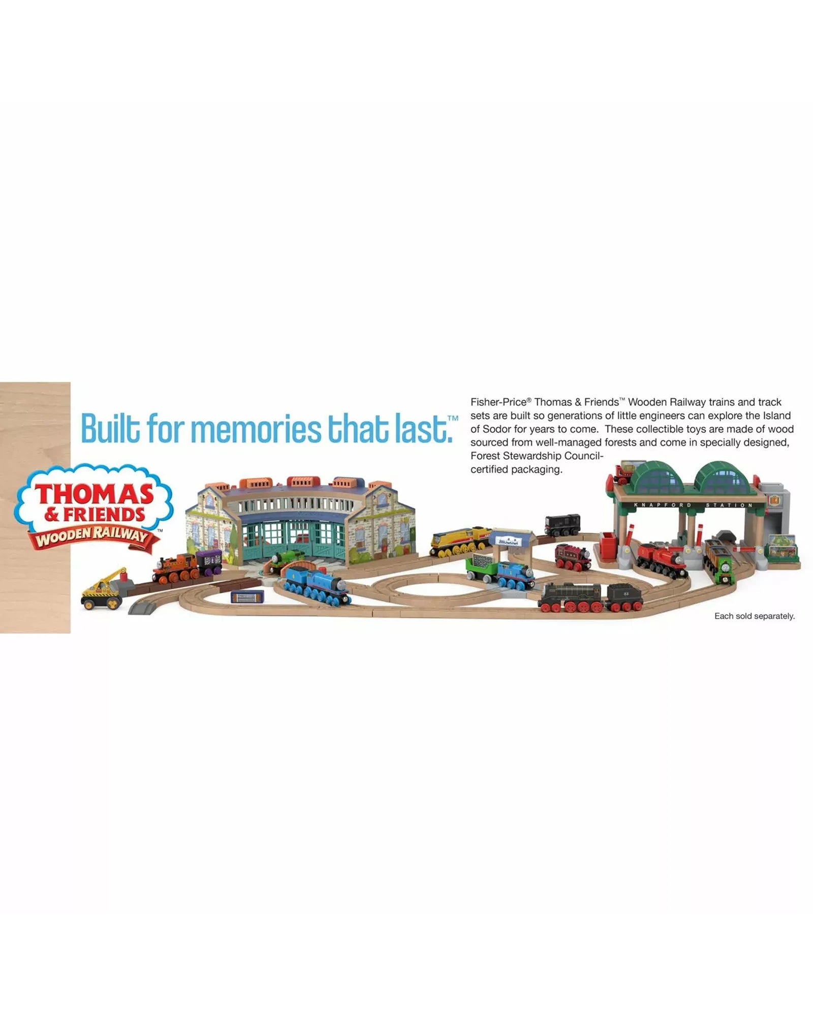 Fisher Price Thomas and Friends Wooden Railway Knapford Station Passenger Pickup Playset