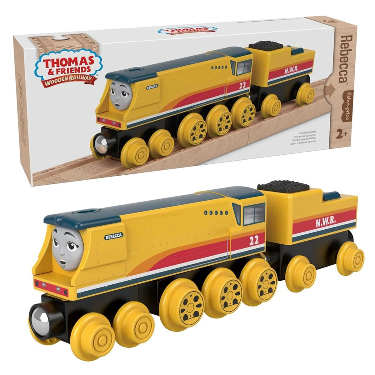 Fisher Price Thomas and Friends Wooden Railway Rebecca Engine And
